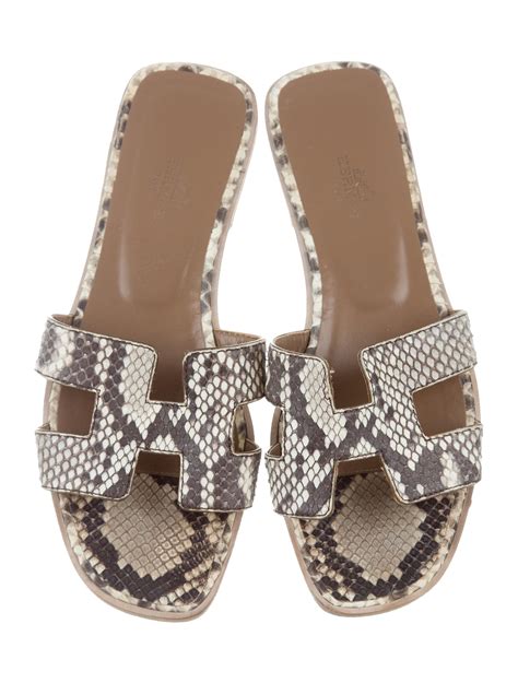 hermes sandals size 10|Hermes snakeskin sandals.